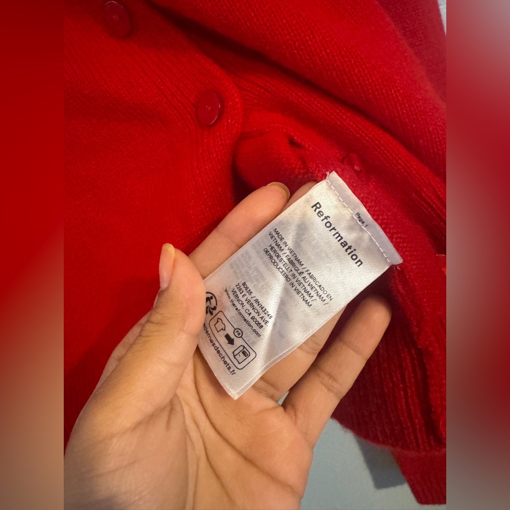 REFORMATION Clara Cashmere Crew Cardigan - Picture 4 of 5